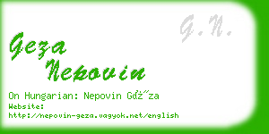 geza nepovin business card